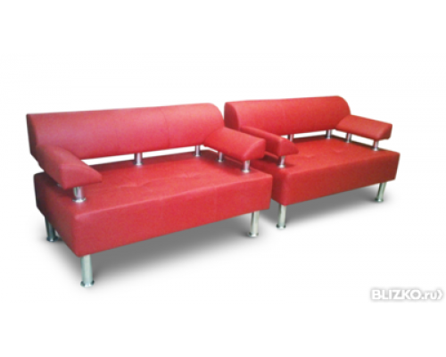 Мебель для офисаСтандарт плюс комплект диван и кресло цвет-красный