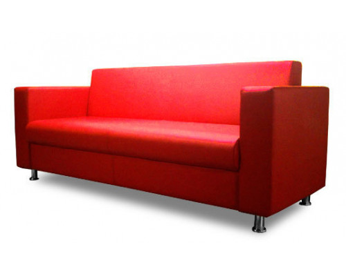 Офисный диван Челси 200*75*85 см трехместный красный