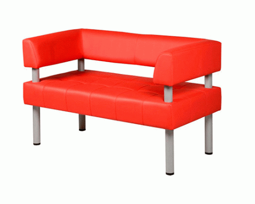 Офисный диван Глория двухместный 140*75*83 см красный