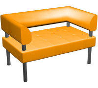 Офисный диван Глория трёхместный 190*75*83 см оранжевый