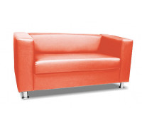 Офисный диван Лидер двухместный 140*75*70 см оранжевый