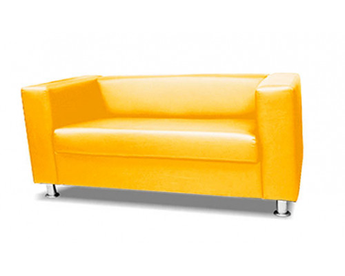 Офисный диван Лидер двухместный 140*75*70 см желтый
