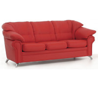 Офисный диван Нега из экокожи трехместный 200*90*90 см красный
