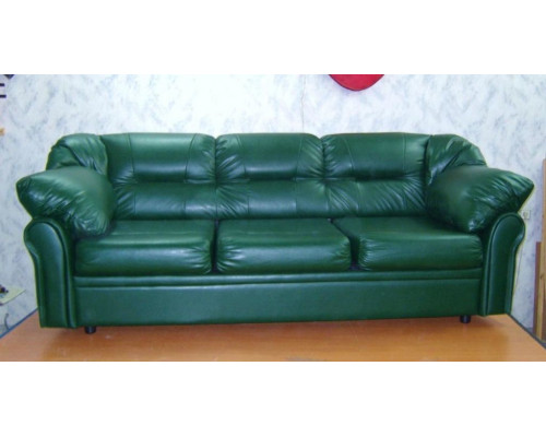 Офисный диван Нега из экокожи трехместный 200*90*90 см зеленый