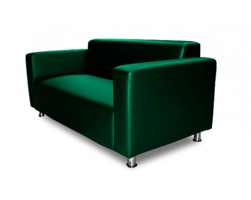 Офисный диван Вегас двухместный 140*75*85 см зеленый темный
