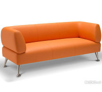 Офисный диван Вояж двухместный 150*75*80 см оранжевый