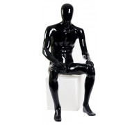 Glance 10 Манекен мужской, сидячий, черный глянец