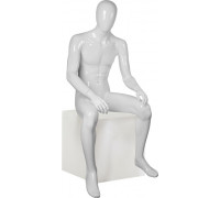 Glance 10 Манекен мужской, сидячий, белый глянец, абстрактный