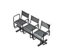 Секция перфорированная СП2.113 из 3-х стульев с подлокотниками
