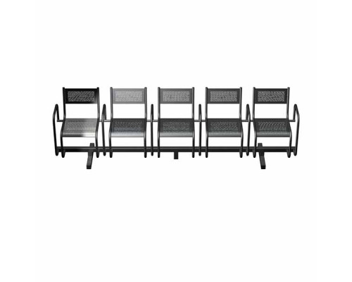 Секция перфорированная СП2.115 из 5-х стульев с подлокотниками