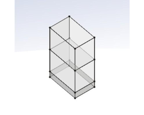 Прилавок стеклянный модульный П-1.1 58,5*40*90 см