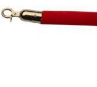 Канат оградительный велюровый красный крюк золото, длина 150 см, диаметр 2,8 см