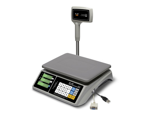 Весы M-ER 328 ACPX-6.1 Touch-M LCD RS232 и USB торговые со стойкой