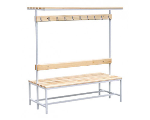 Скамья двусторонняя с полкой для головных уборов