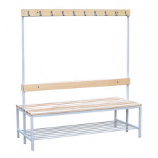 Скамья двусторонняя с полкой для обуви