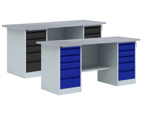 Двухтумбовый металлический верстак ВП-6Т