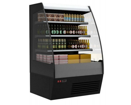 Холодильная горка гастрономическая Carboma F16-08 VM 1,0-2 0200 тонир.cтеклопакет (Carboma 1600/875 ВХСп-1,0) (9005 цвет черный)