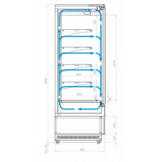 Холодильная горка гастрономическая Carboma FC 20-07 VM 2,5-1 0030 Light (фронт Х0) версия 2.0 9006-9005