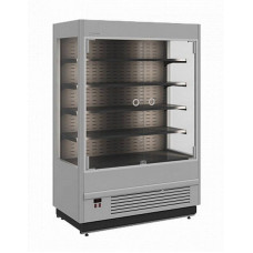 Холодильная горка гастрономическая Carboma FC20-07 VM 1,3-1 Light (фронт X0) (9006-9005 цвет серо-черный)