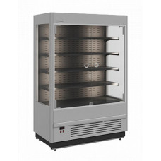 Холодильная горка гастрономическая Carboma FC20-08 VM 1,3-1 Light (фронт X0) (9006-9005 цвет серо-черный)