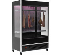 Холодильная горка мясная Carboma FC20-07 VV 1,0-3 X7 (распашные двери структурный стеклопакет, 9005 цвет черный)