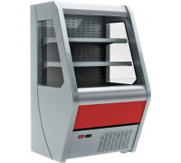 Холодильная горка универсальная Carboma F13-07 VM 1,0-2 (Carboma 1260/700 ВХСп-1,0) (0011-3020 боковины сер пластик, декор красный)