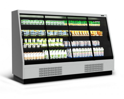 Холодильная горка универсальная Carboma F16-08 VV 2,5-1 0300 Standart фронт X1 версия 2.0 (9006-9005)