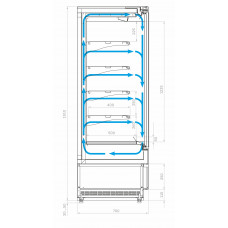 Холодильная горка универсальная Carboma FC20-07 VV 2,5-1 Standart фронт X1 версия 2.0 (9006-9005)