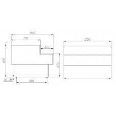 Прилавок кассовый POLUS GC110 N 1,25-7  (П-1,25 Carboma GC110) (1005 ВЕНГЕ)