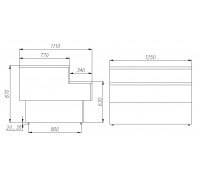 Прилавок кассовый POLUS GC110 N 1,25-7 (П-1,25 Carboma GC110) (1006 ДУБ)