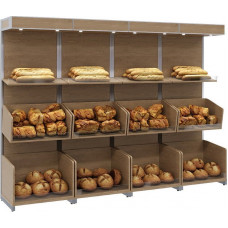 Стеллаж торговый пристенный Carboma S6-22 06 (1008 темный дуб)