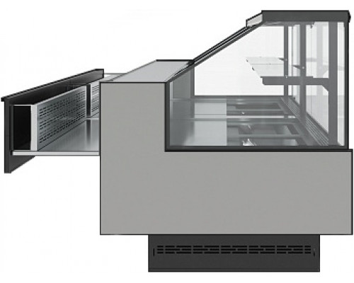 Витрина холодильная Carboma GC110 VM 1,5-1 версия 2.0 выдвижные поддоны, без боковин, 9006-0430