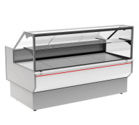 Витрина холодильная Carboma GC95 SM 1,2-1 (ВХС-1,2 Carboma GC95) (0011-9003 боковины серые, декор белый)