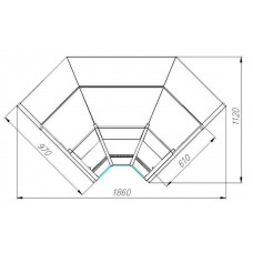 Витрина холодильная Carboma GC95 VM-6 0013-0430 (ВХСу-2 внутренний 90 Carboma GC95 KombiLux) (0108 Темный дуб)