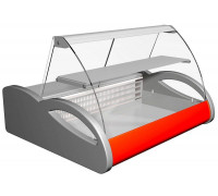 Витрина холодильная настольная Carboma A87 SM 1,5-1 (ВХС-1,5 Арго) (ВХС-1,5 Арго 0011-3020 (бок сер, декор красн))