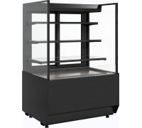 Витрина кондитерская Carboma KC70 VM 0,9-2 Standart версия 2.0 открытая, без боковин, 9005, дверь слайдер