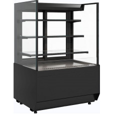 Витрина кондитерская Carboma KC70 VM 1,3-2 Standart версия 2.0 открытая, без боковин, 9005, дверь слайдер