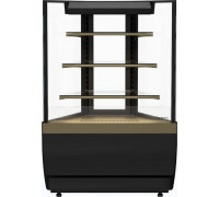 Витрина кондитерская Carboma KC70 VV-3-1 Standart версия 2.0 без боковин, 9005, дверь распаш.