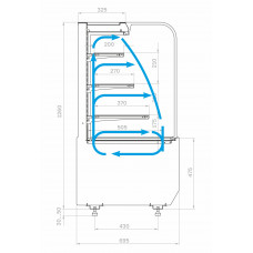 Витрина кондитерская Carboma KR70 VM 0,6-2 Standart открытая (9005)