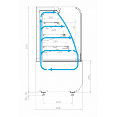 Витрина кондитерская Carboma KR70 VM 0,9-2 Standart открытая, горка (9005-0109)
