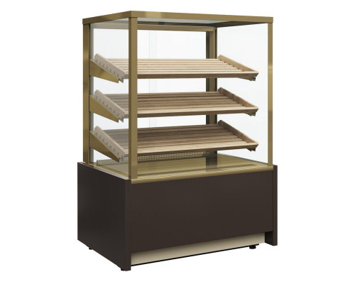 Витрина нейтральная напольная Carboma KC70 N 0,6-1 Light Bread 9006-9005 (со стеклом)