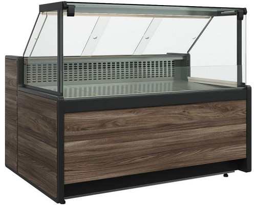 Витрина универсальная Carboma GC111 VV 1,25-1 (газлифт, динамика, 1008 Темный дуб)