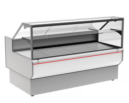 Витрина универсальная Carboma GC95 SV 2,0-1 0430 (ВХСр-2,0 Carboma GC95 Inox боковины черные, декор нерж)