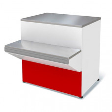 Прилавок нейтральный Илеть NEW расчетно-кассовый неохлаждаемый (красный)