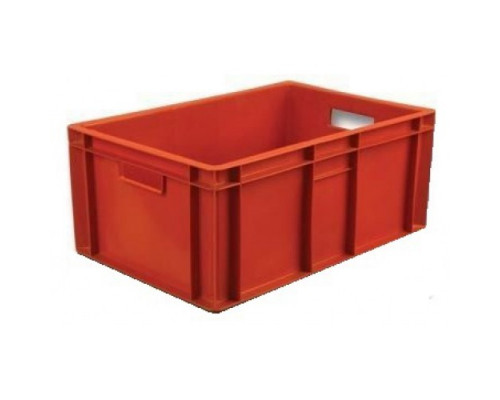 Ящик пластиковый мясной 204П красный пластик 60х40х25см