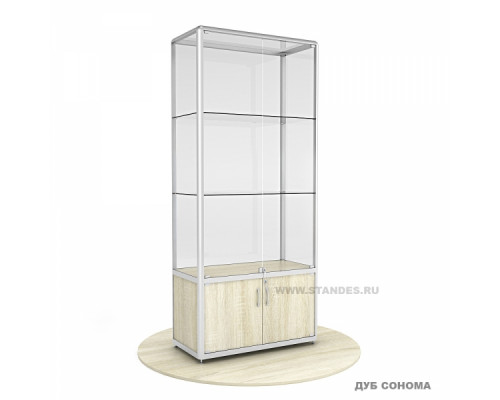 Алюминиевая витрина стеклянная ПР- B3 Задняя стенка стекло Габариты 2000*900*400 мм