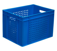 Ящик перфорированный 400*300*270, арт.: 303-1, объём 25, синий, код: 07299