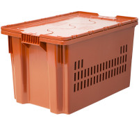 Ящик перфорированный 600*400*365 мм, объем 63 л., арт.: 604-1 SP м, оранжевый, код: 18777