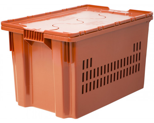 Ящик перфорированный 600*400*365 мм, объем 63 л., арт.: 604-1 SP м, оранжевый, код: 18777