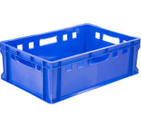 Ящик сплошной 600*400*200 мм, объем 42 л., арт.: 207-P, синий, код: 20273